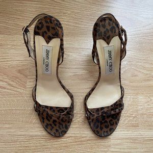 Jimmy choo leopard strappy sandals